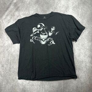 Disney Nightmare Before Christmas Jack Skellington Black Graphic T-Shirt Men 2XL